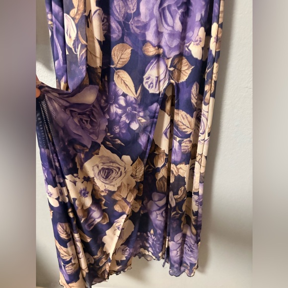 NWT Free People Gianni Mesh Maxi Dress in Denim Combo. Size Medium. - Picture 10 of 15